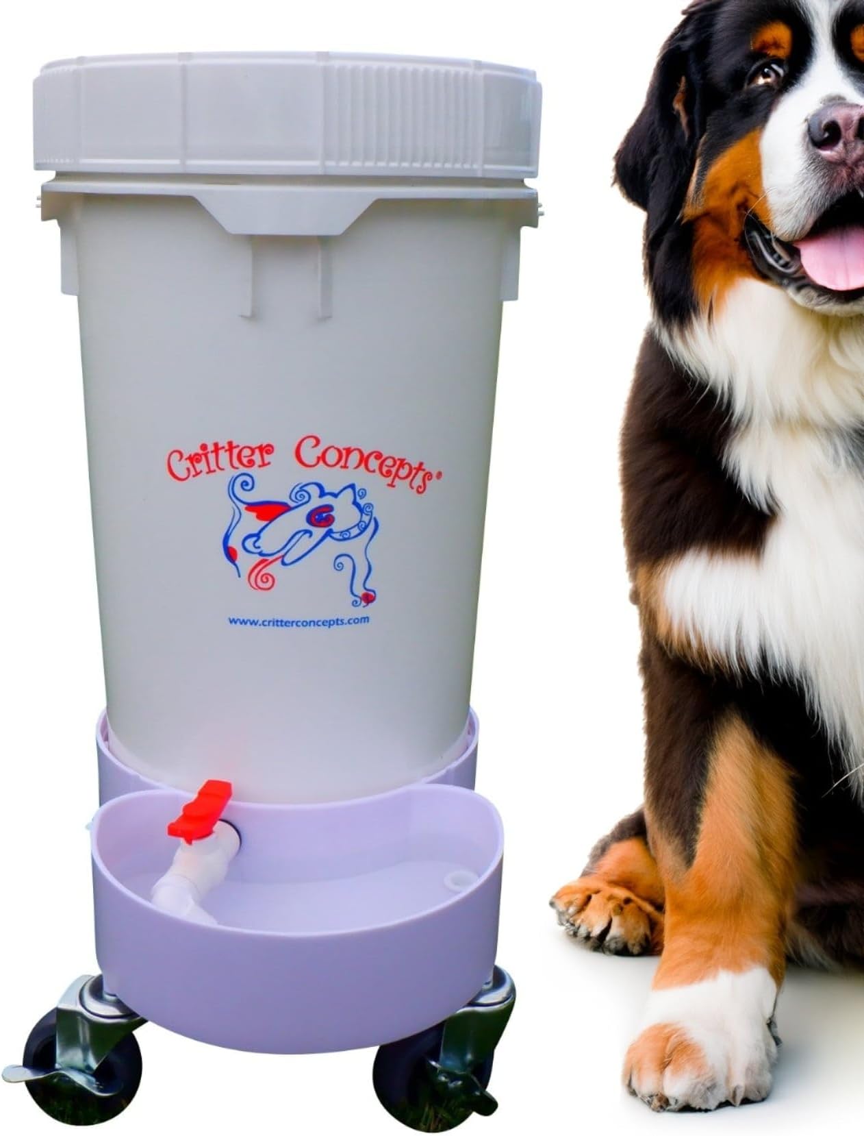 Gravity Water Bowls for Dogs: 6.5 Gallons! Pet Gravity Water Dispenser. Quiet, BPA Free, No Rust, Made in USA. Ideal for Daycares and Multi Pet Busy Parents. Automatic Fountain for Cats