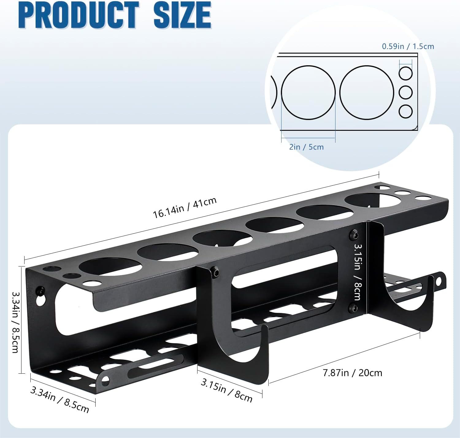 Caulking Gun and Tube Holder, Siligun Caulking Gun Rack, Caulk Tube Storage Organizer and Wall Mount Silicone Caulking Tools for Garage Workshop, Work Van, Service Truck (Black)