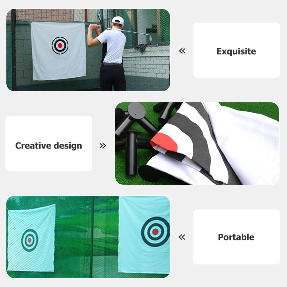 VICASKY Golfschlagstoff Zielnetz aus Canvas Faltbar Weiß für Golf Übung Absorbiert Schlagkraft für Profi und Amateurgolfer Schlagnetz für Indoor und Familienfeiern