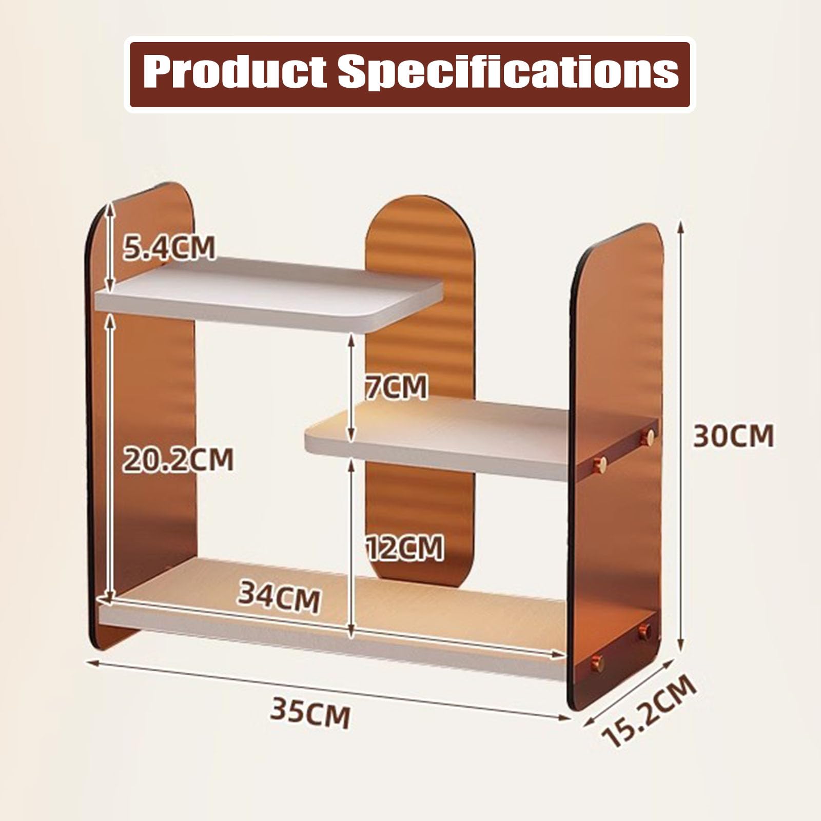 Organizador de maquillaje de 3 niveles, estante de almacenamiento de madera y acrílico para el cuidado de la piel y perfumes, organizador de maquillaje de encimera para baño y tocador