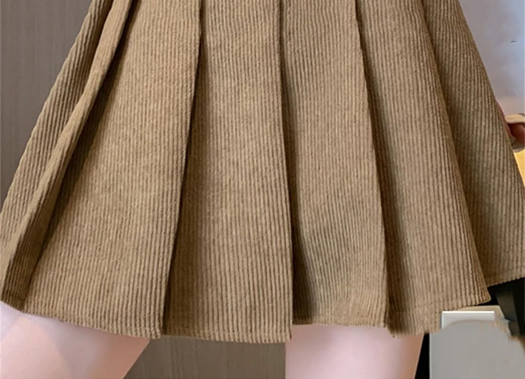 Damska solidna plisowana spódnica polarowa krótka spódnica z wysokim stanem w stylu preppy mini spódniczka