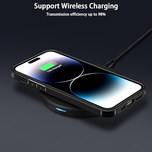 Miniatura 6 de Amizee Funda compatible con iPhone 14 Pro protección de grado militar con protector de pantalla y protector de lente de cámara, funda delgada con