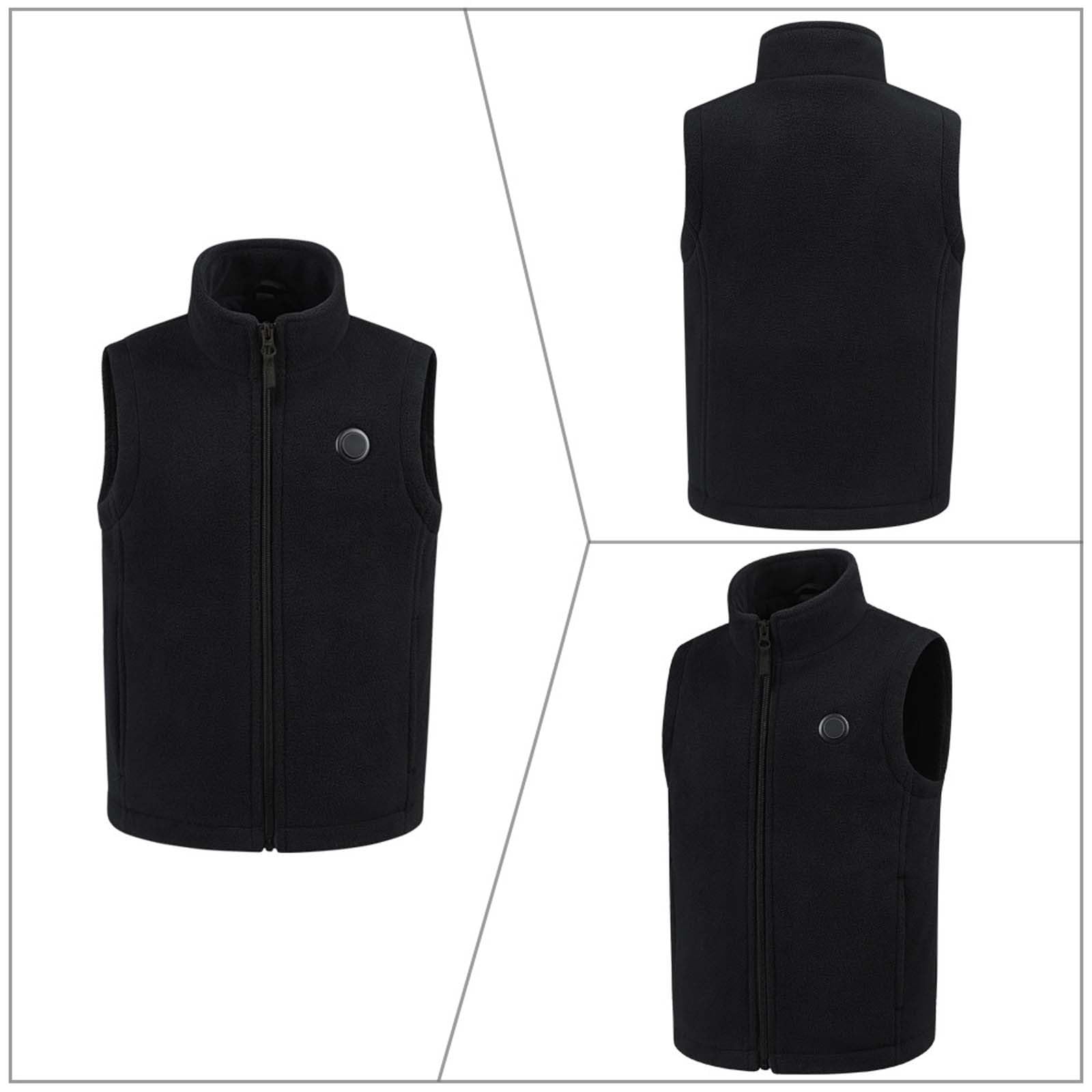 Gilet chauffant en polaire pour filles et garçons avec charge USB, batterie rechargeable, veste chaude doublée en polaire pour enfants, activités de plein air d'hiver
