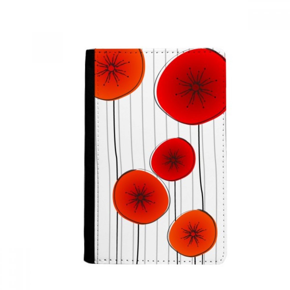 Abstract Red Circle Flowers Art Painting Passport Holder Notecase Burse Wallet Cover Card Purse