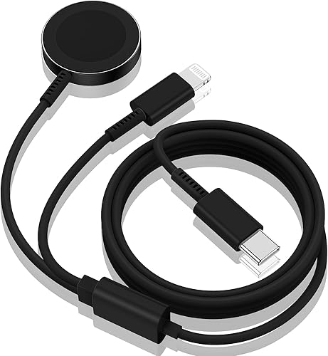 Cable de carga USB C mejorado para Apple Watch, certificado Apple MFi, cable de carga magnético para iWatch de 6 pies, cable de carga tipo C 2 en 1
