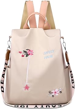 Women Backpack Elegant Cute Rucksack Shoulder Bag Travel Women Backpack Anti-thief Pocket Lightweight Casual Daypack Nylon Schoolbag Brown