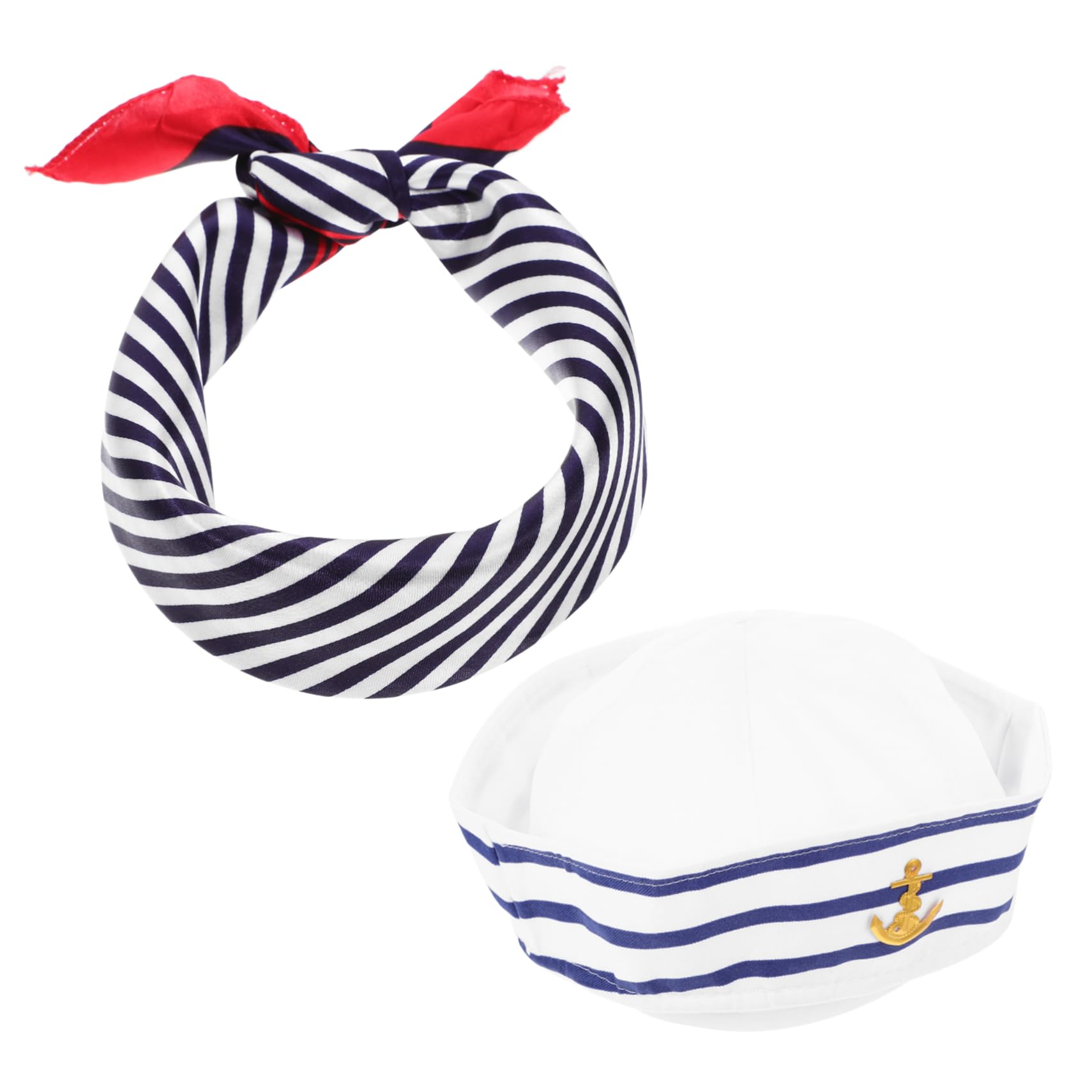 FOMIYES Marine Hat Captain Costume Hat Sailor Style Set Unisex Fit Halloween Party Accessory