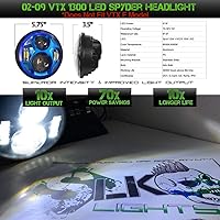 Vista 2 de SLK-Customs VTX - Kit de faros LED de 5 3/4 pulgadas con soporte y herrajes, Plug and Play Daymaker - Compatible con modelos Honda VTX no F (azul)