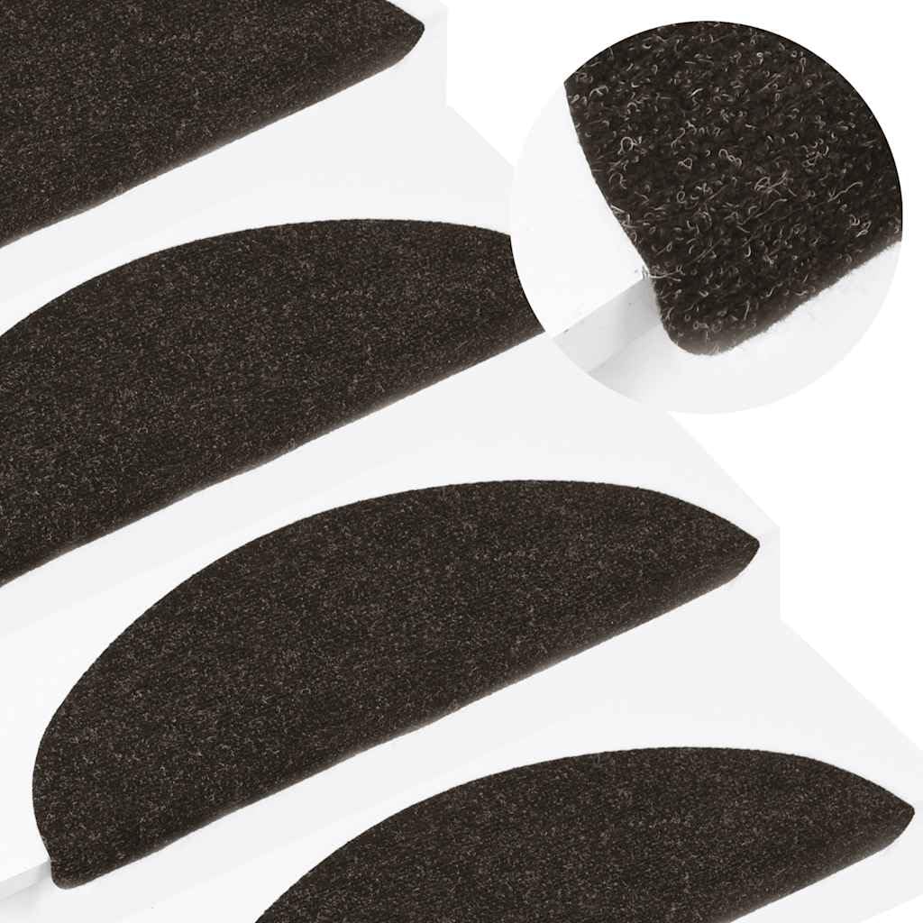 Samoprzylepne maty schodowe, 10 sztuk, antracytowe, 56 x 17 x 3 cm, antypoślizgowe, ochrona na drewniane schody, dywan na schody, ochraniacze na schody, dla bezpieczeństwa i hałasu