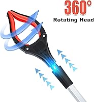 Vista 2 de Paquete de 2 herramientas de agarre de 32 pulgadas, extra largo, plegable, con fuerte agarre magnético, mandíbula antideslizante giratoria de 360°