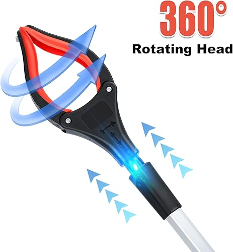 Miniatura 2 de Paquete de 2 herramientas de agarre de 32 pulgadas, extra largo, plegable, con fuerte agarre magnético, mandíbula antideslizante giratoria de 360,