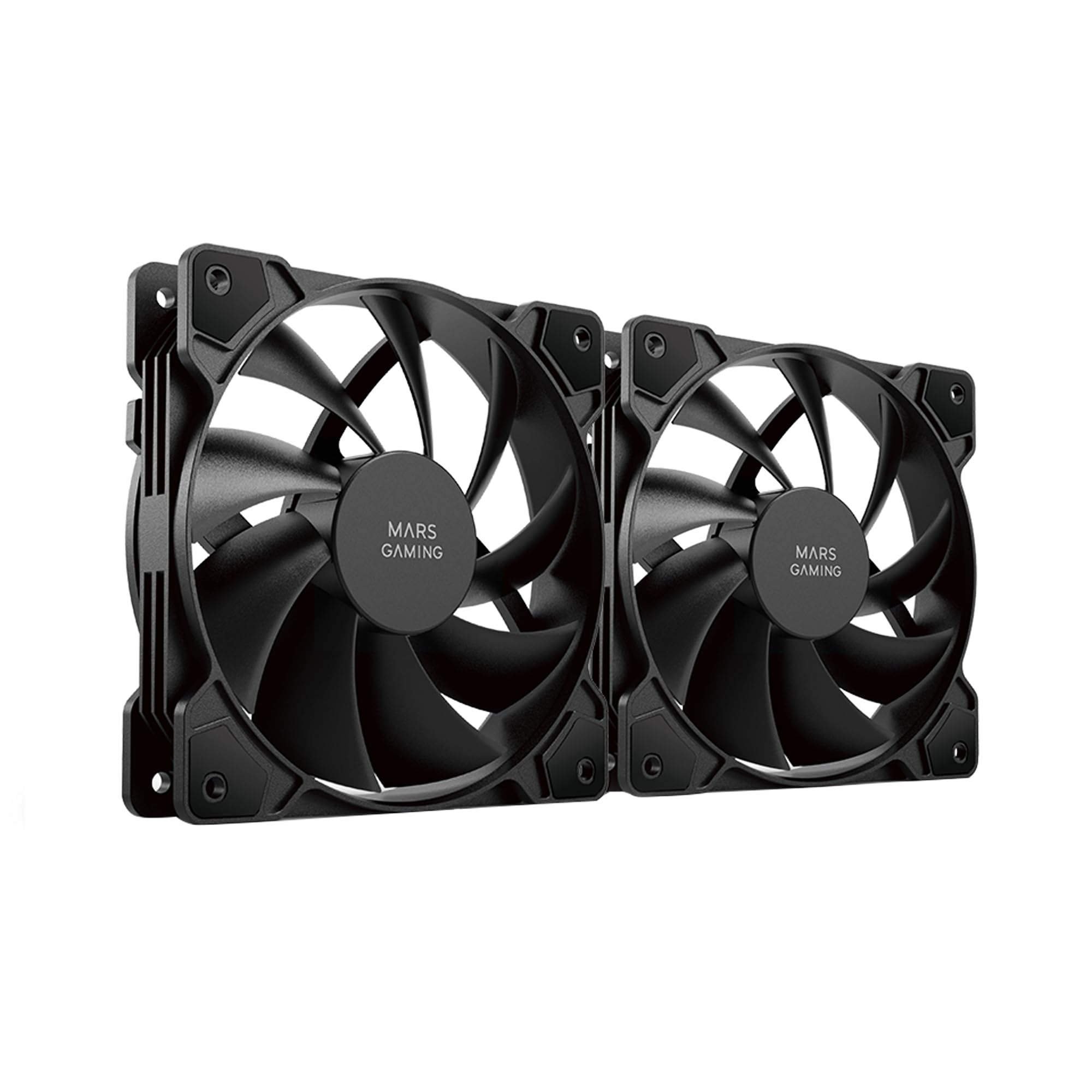 MARSGAMING Mars Gaming MF-PWMX2 Black, Kit 2 120mm Fans, Ultra-quiet FDB 12dB, Anti-Vibration System, PWM System
