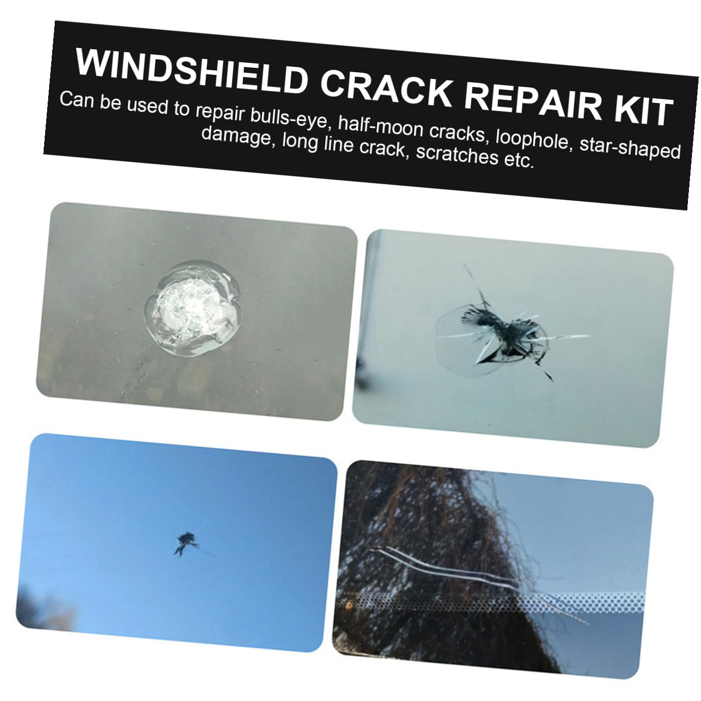 SOLUSTRE 4juegos Kit De Reparación De Grietas De Parabrisas para Reparar Daños Vidrios De Automóviles para Parabrisas y Accesorios para Múltiples Reparaciones