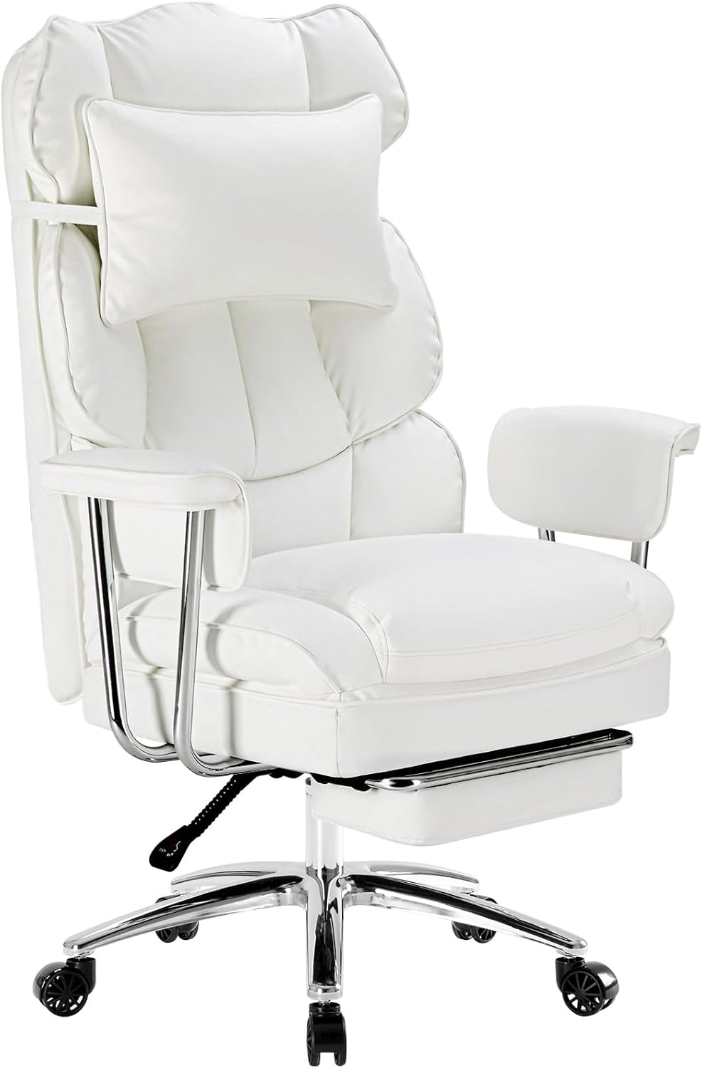 Sweetcrispy Executive Home Office Desk Chair - Ergonomic Big Tall High Back with Footrest