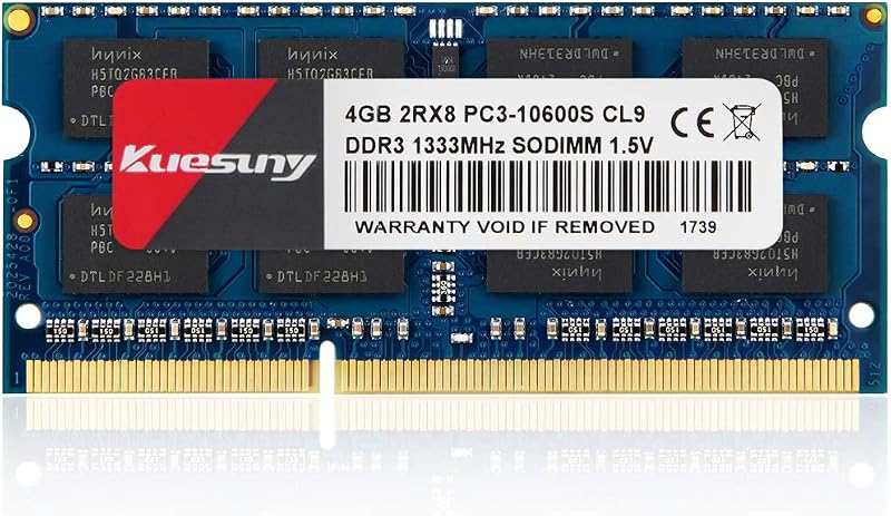 Kuesuny 4GB DDR3 1333MHz Laptop Memória - SODIMM PC3-10600 Notebook RAM, 204 Pin, Dual Rank, Laptopokkal Kompatibilis