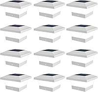 Vista 18 de T-SUN - Luces solares de poste, luces impermeables al aire libre para postes de madera de 4 x 4, iluminación LED blanca de 6000K, para cubierta