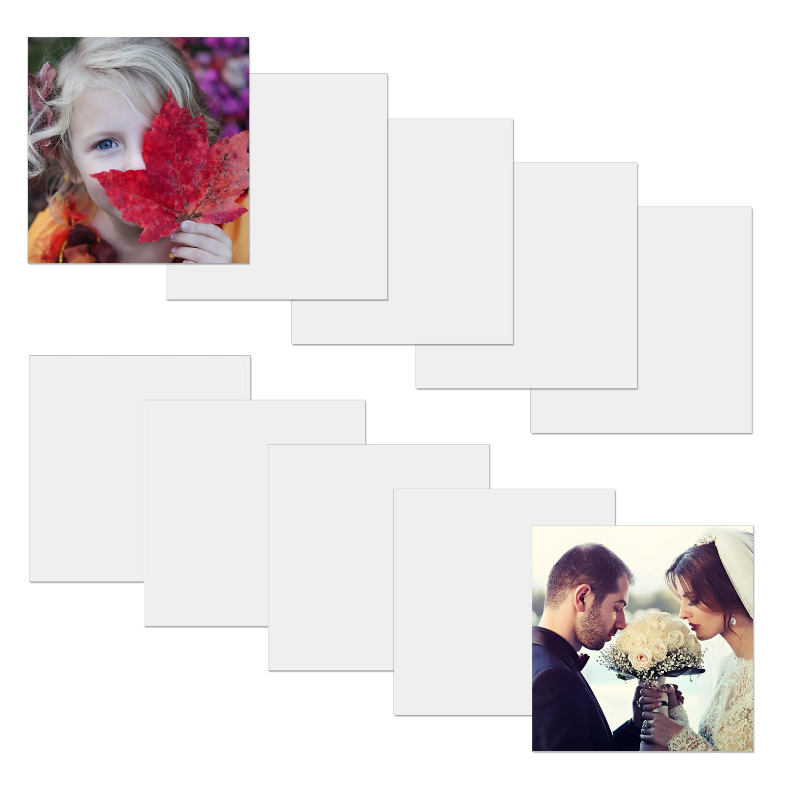 ToBeAce 10 Pcs Sublimation Metal Photo Blanks 8"x8", Aluminum Sublimation Sign Blanks, 0.45mm Thick Aluminum Sheet Blank for DIY, Frame, Gifts, Wall