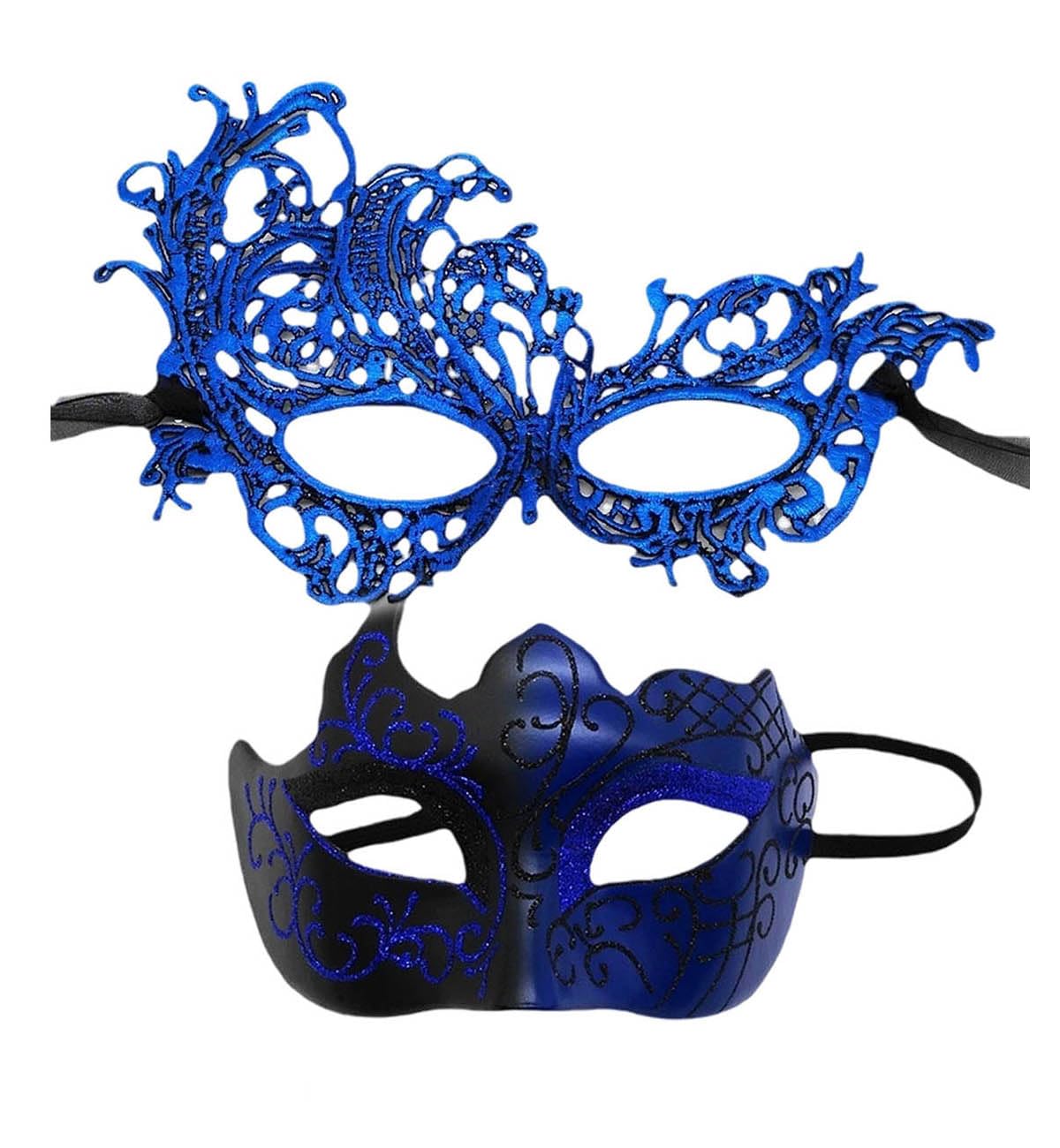 ZQIDDA 2 Pack Masquerade Masks for Couples - Lace & Venetian Mask Set for Women Men, Ideal for Masquerade Ball, Halloween, Mardi Gras, Prom & Cosplay（purple） — image 1