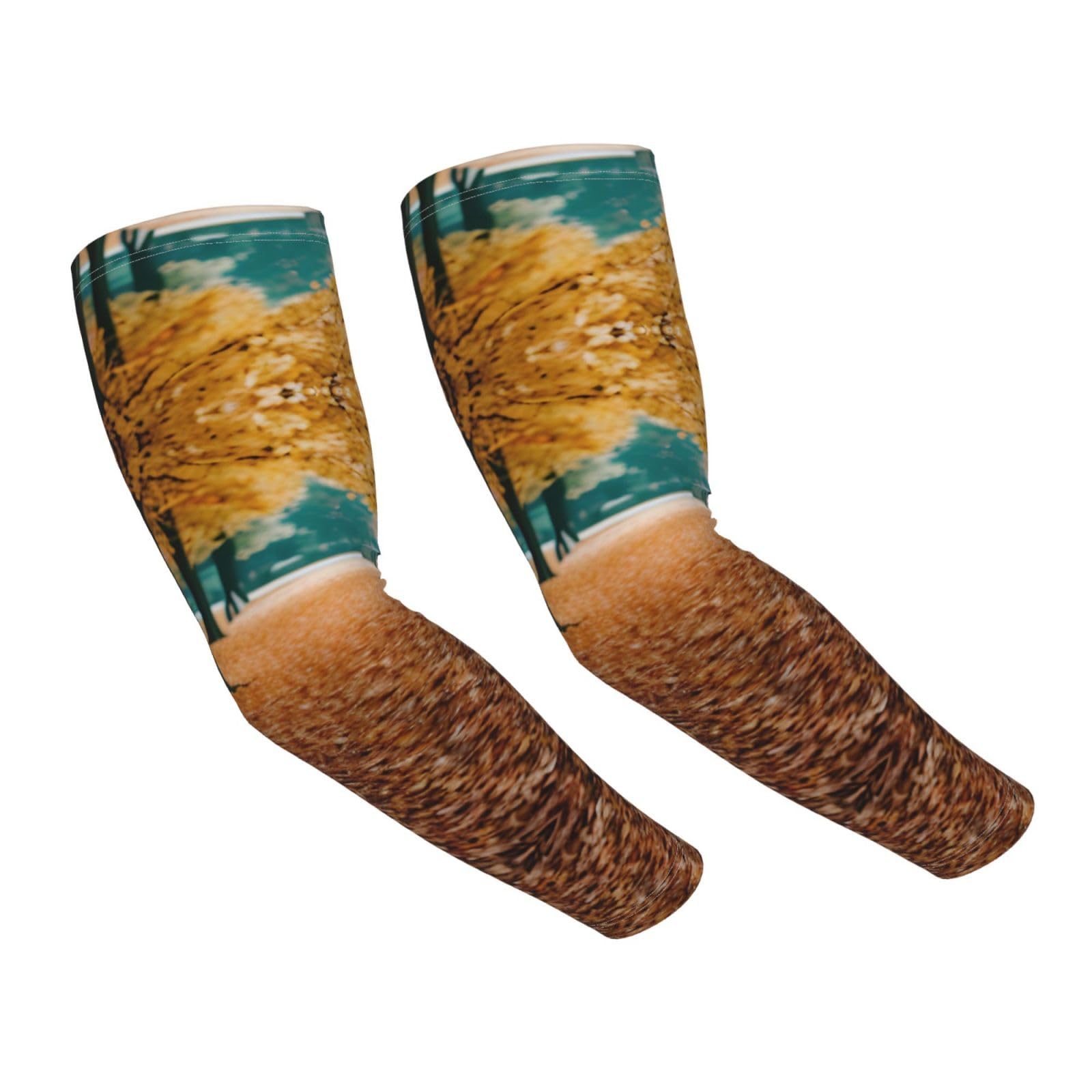 Hello Autumn Adult Cooling Sleeves - Elasticity Ice Silk Sun Protection Arm Sleeve for Outdoors, Sports Running, Cycling