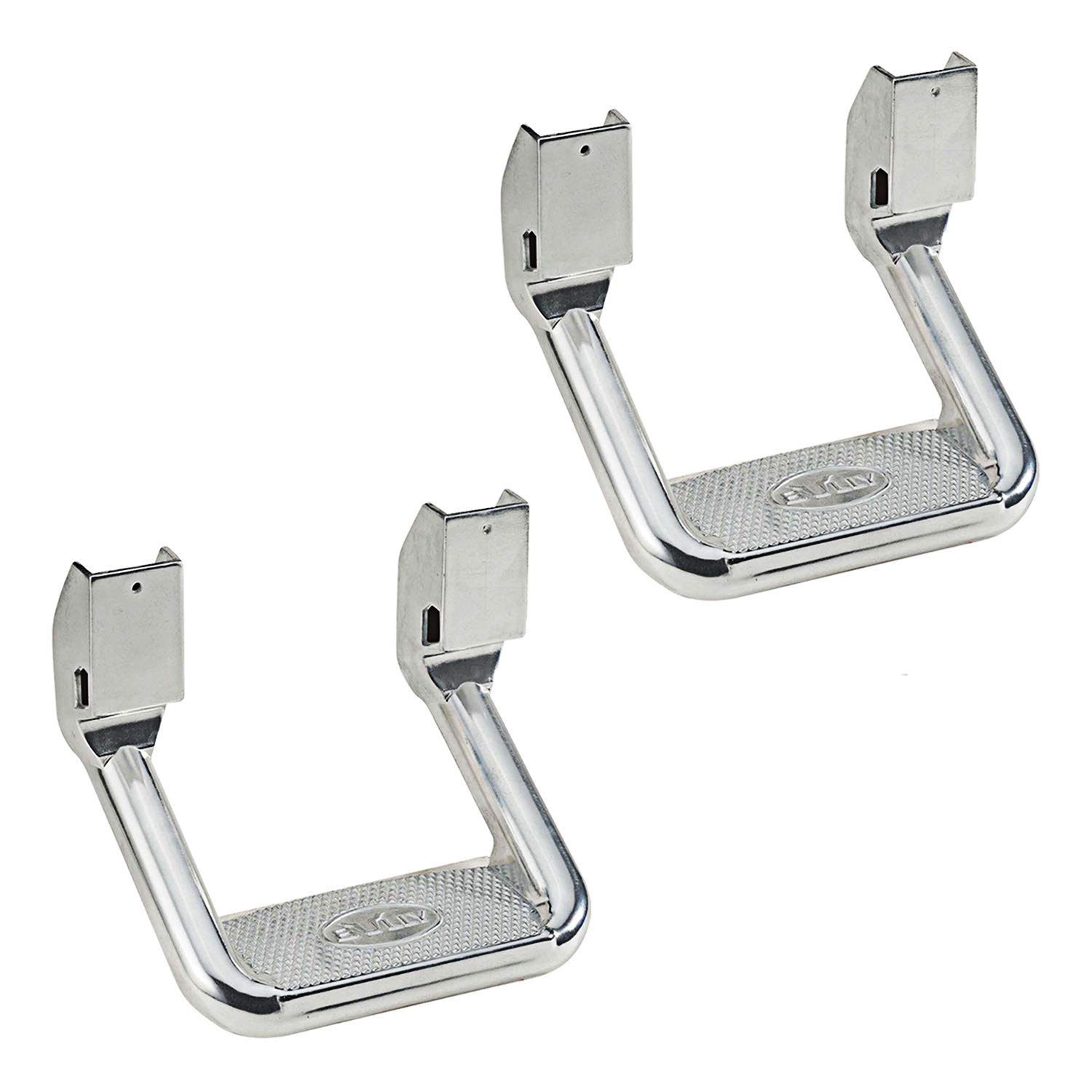 Bully AS-600 Universal Truck Polished Aluminum Side Step Set, 2 Pieces (1 Pair), Includes Mounting Brackets - Fits Various Trucks from Chevy (Chevrolet), Ford, Toyota, GMC, Dodge RAM and Jeep