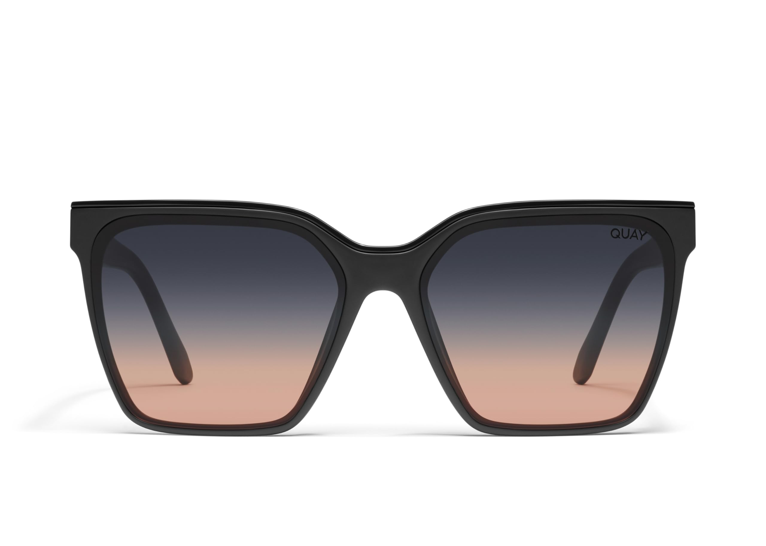 Women's Sunglasses, Oversized Square Shades, UV Protected Lenses (Level Up, Matte Black/Black Coral)