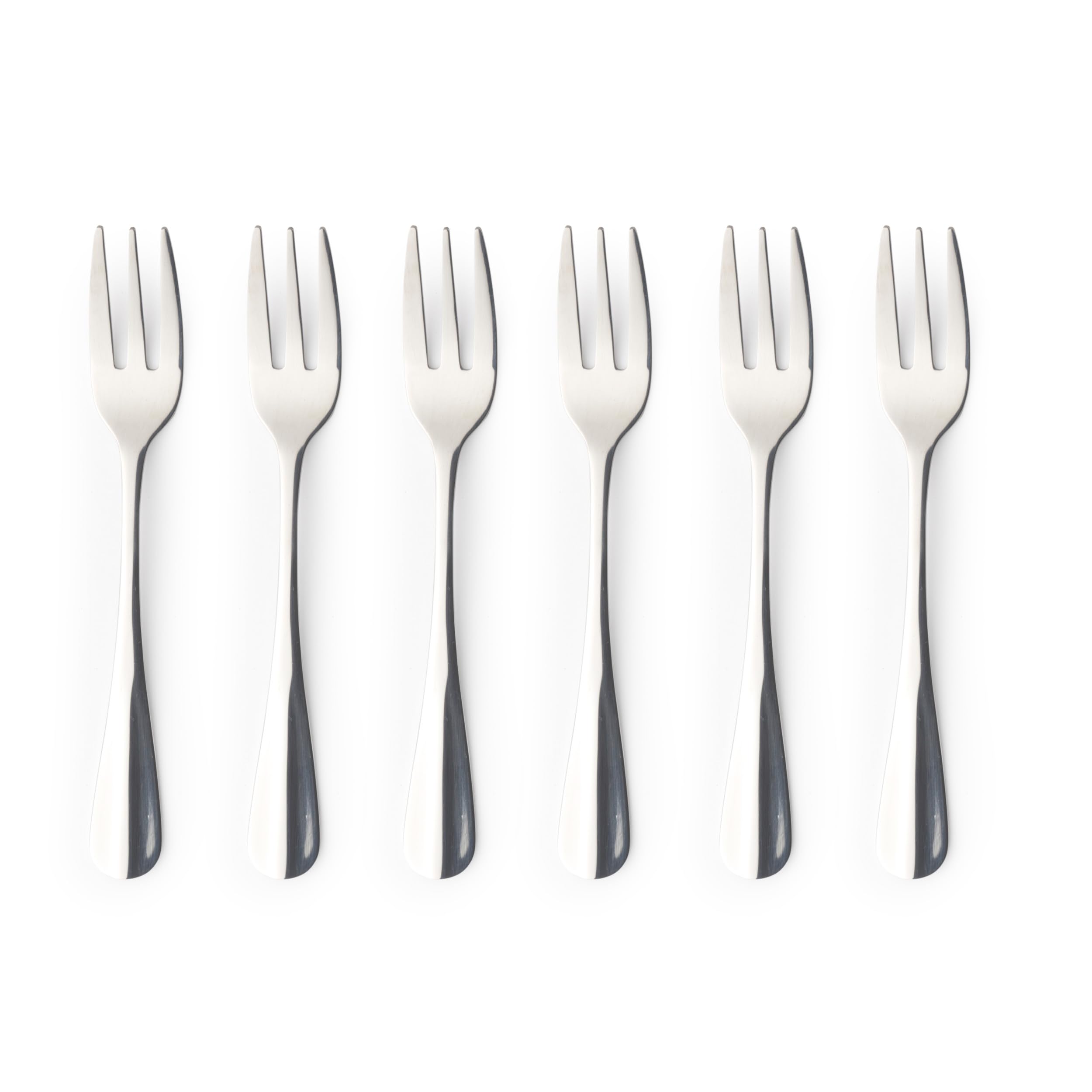 Salter Dessert Fork Set of 6 – Newbury, 18/0 Stainless Steel Cake Forks, 16.5cm Height, Pastry Cutlery Set, Mirror Polish Finish Flatware, Tableware for Home, Restaurant, Kitchen, Dishwasher Safe