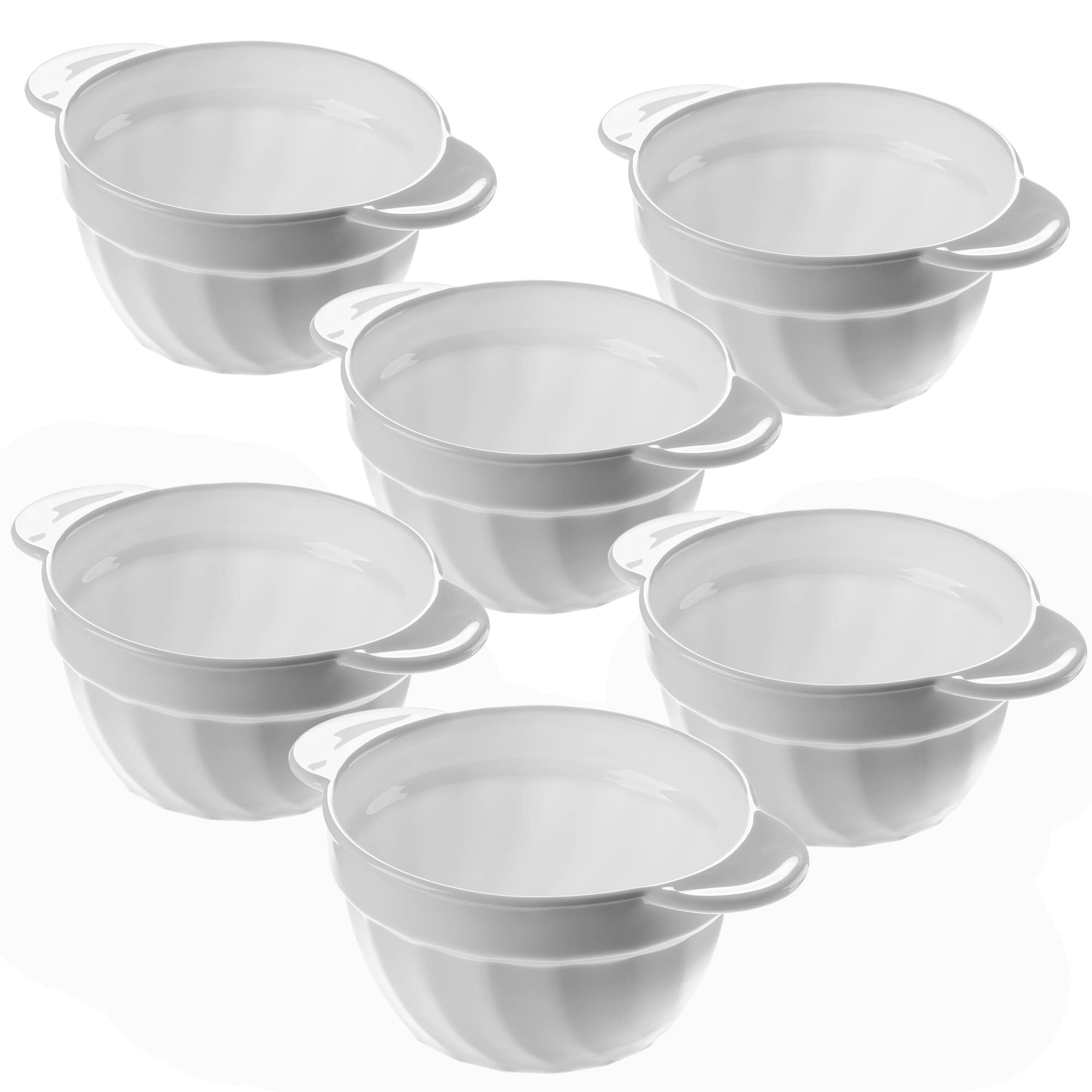 KADAX Tazze da zuppa, 650 ml, ciotole per minestra in vetro rinforzato, 18,5x14x8 cm, ciotole per minestra con doppio manico, terrina per zuppe, creme, brodi (650 ml / 6 pezzi)