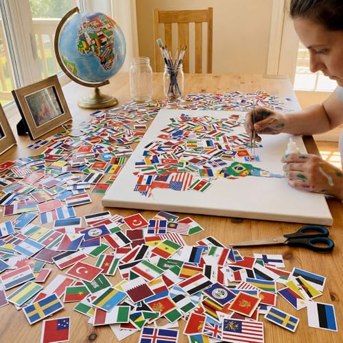 Image of Marspark 1200 Pcs Mini International World Flag Confetti 1 Inch Around The World Table Confetti Country Flags International Decor for 2026 Sporting Events Classrooms Sports Clubs Bars School Festivals