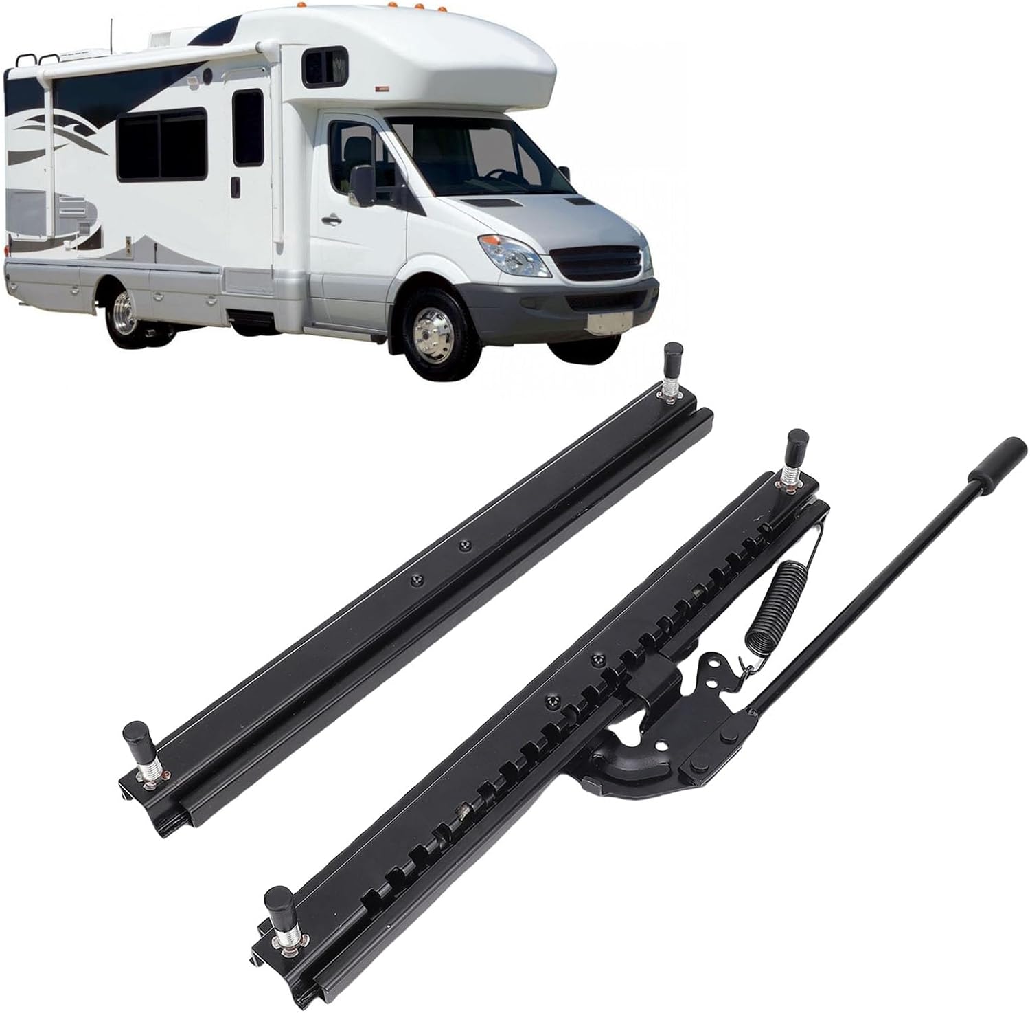 Diydeg 320mm Seating Slide Rail, Universal Chair Slide Rails with Bent Handle, Cold Rolled Steel Adjustable Seating Sliding Track Set, Seat Mounting Track for Automotive, RV