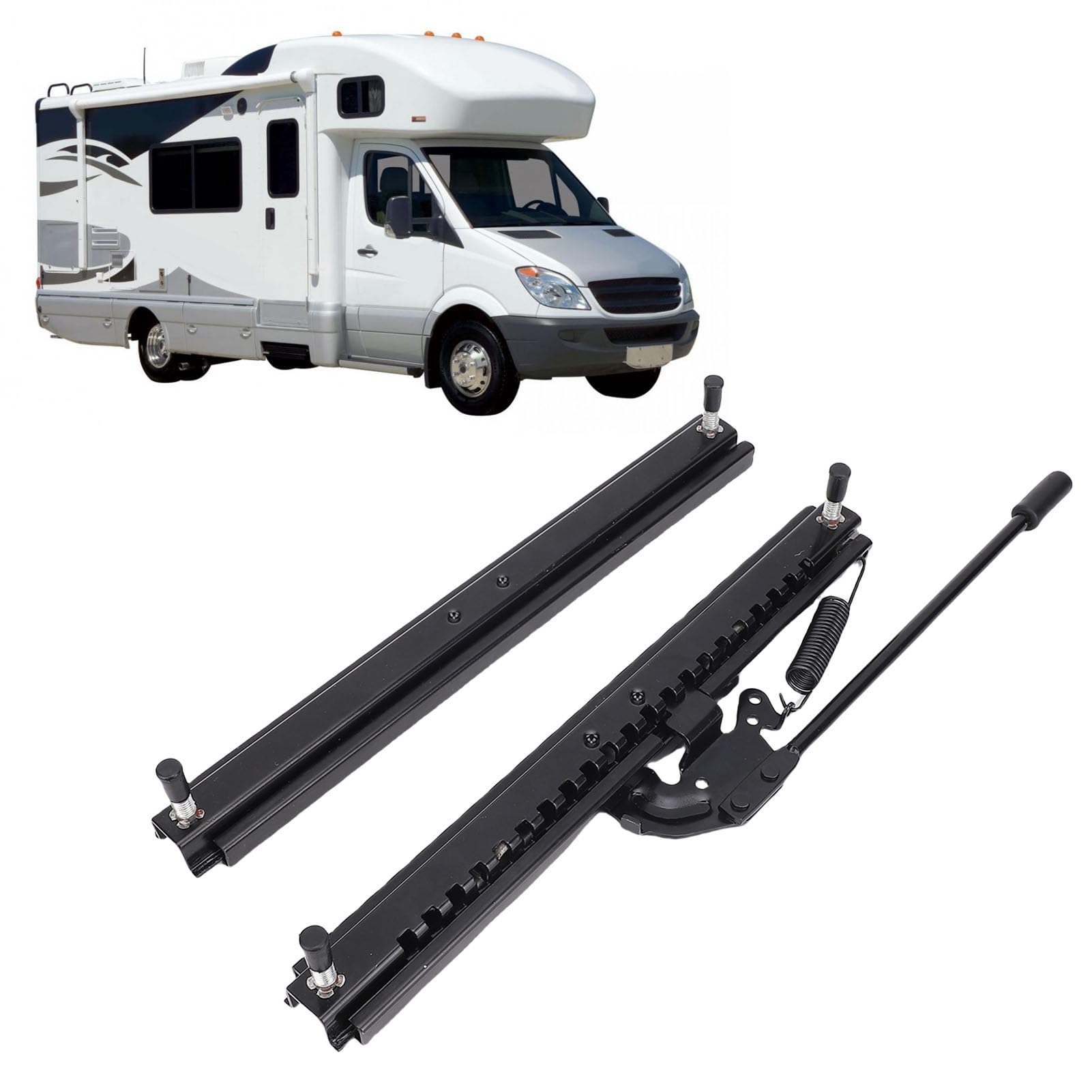 Fydun Juego de Rieles de Asiento Deslizantes Ajustables, Rieles de Acero Laminados en Frío de 320mm para Coche RV
