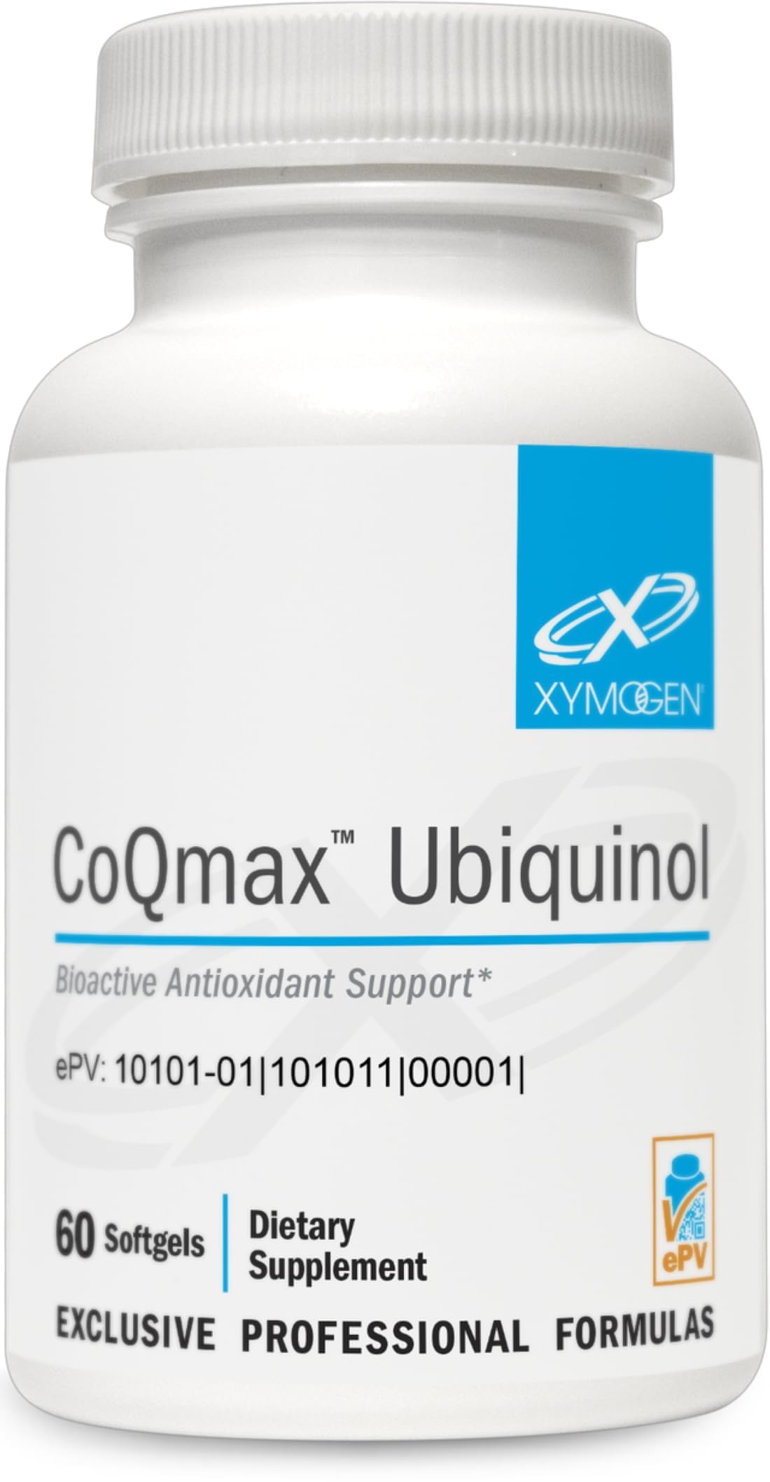 XYMOGEN CoQmax 200mg CoQ10 ubiquinol - Patented, Stabilized Form - Coenzyme Q10 for Antioxidant, Cognitive + Heart Health Support (60 Softgels)