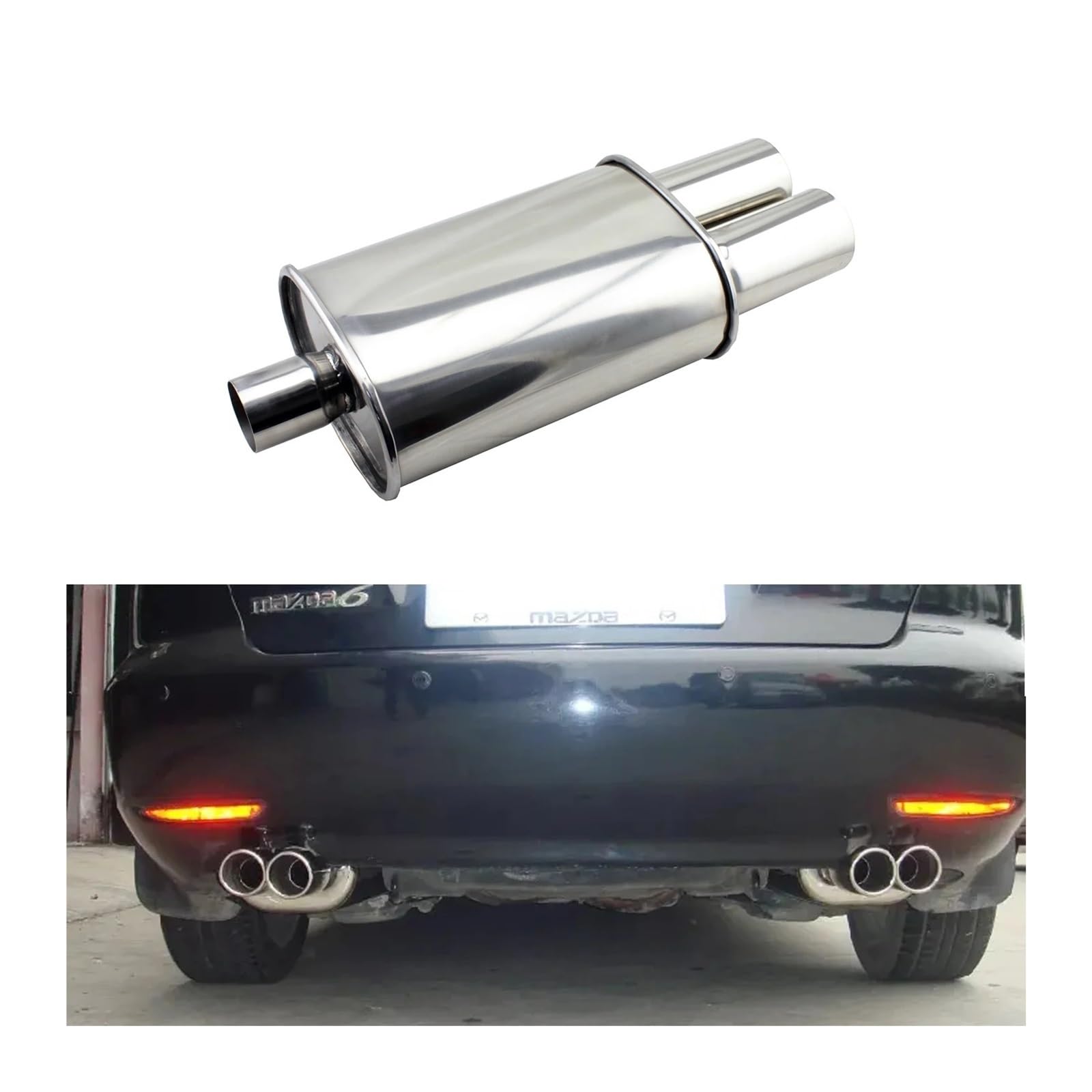 Auto 2,5 Inch Uitlaatdemper Pijp Racing Sportdempers Turbo Sound Boost Roestvrij Staal 63 Mm Inlaatuitlaat 15624