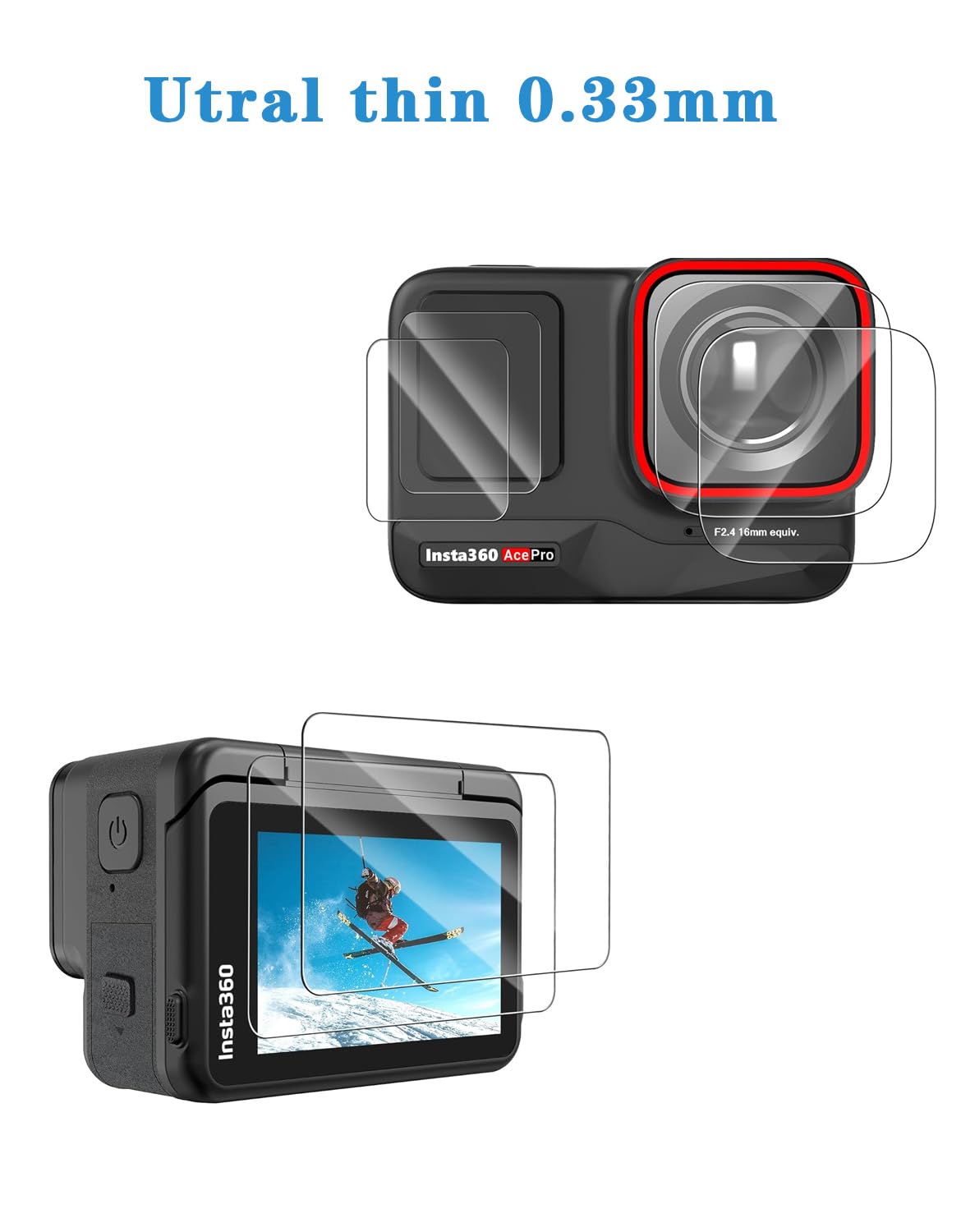 Protections Objectif Et écran Insta360 X5 IDaPro – Verre Trempé 9H, 2 Pièces Chaque, Kit Complet - 12