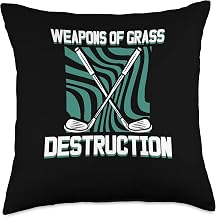 Weapons Of Grass Destruction | Golfing Course | Golfer Golf Throw Pillow