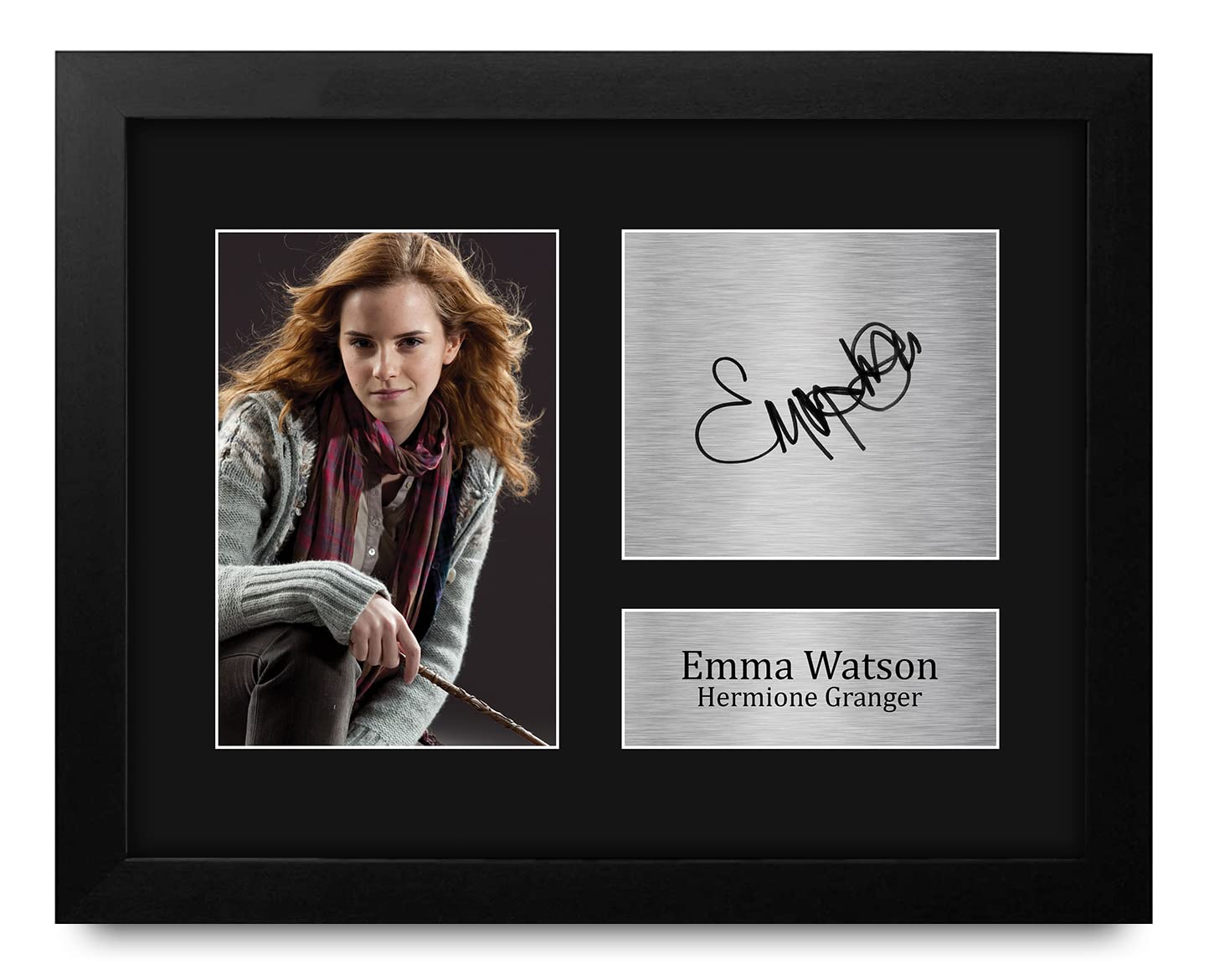 HWC Trading Emma Watson Gift USL Framed Signed Printed Autograph Hermione Granger Harry Potter Gifts Print Photo Picture Display - US Letter Size