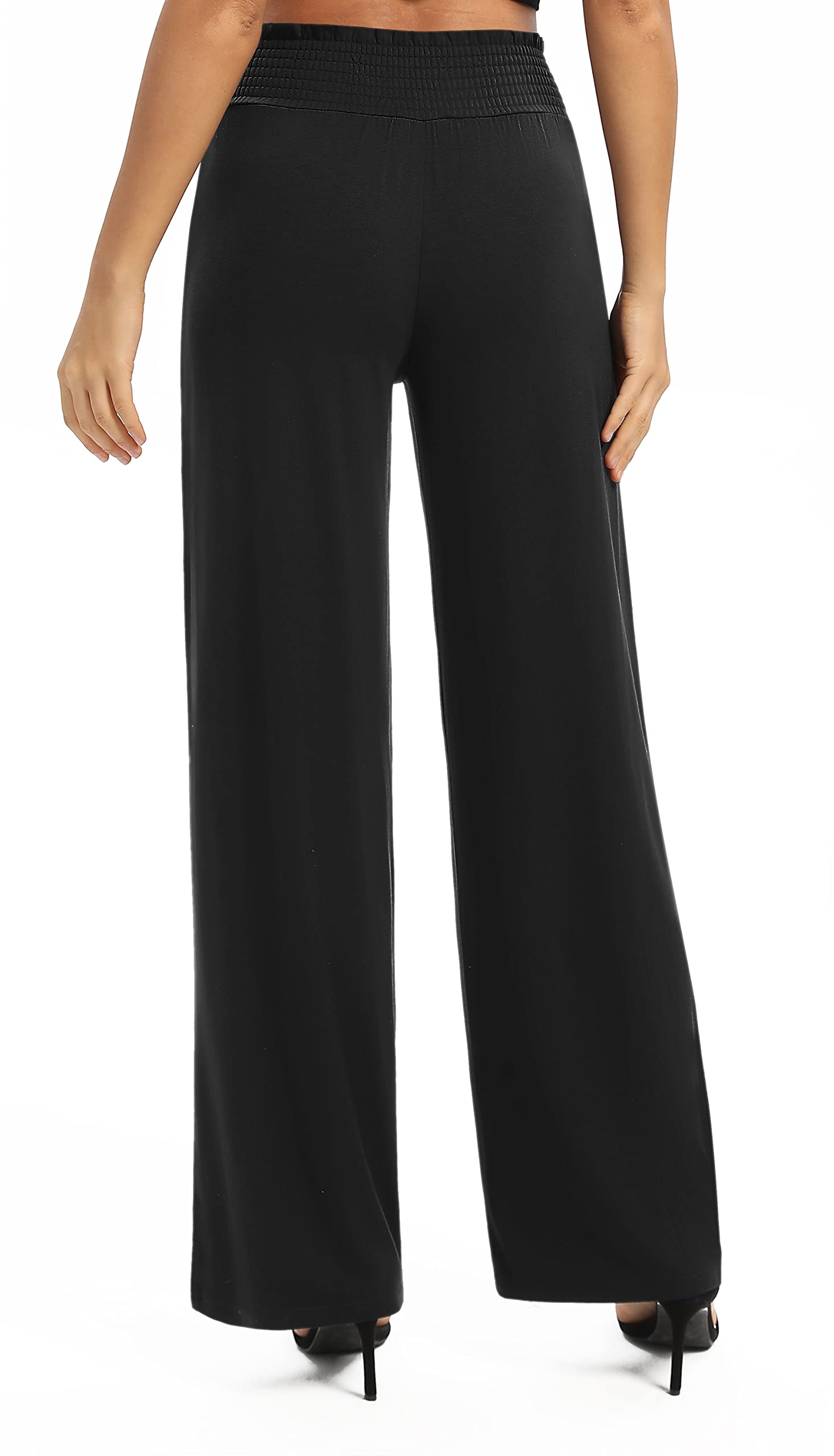 Pantalones Palazzo Pierna Ancha Elástico Cintura Yoga Mujer