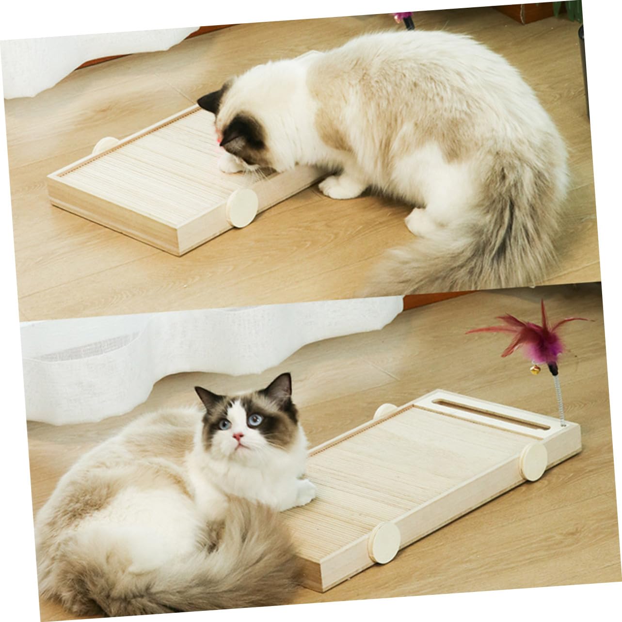 Tiragraffi in Legno per Gatti Resistente e Multifunzionale, Protegge Divani e Mantiene Attivi i Gatti, Accessorio per Giochi Stimolanti in Articoli per Animali Domestici