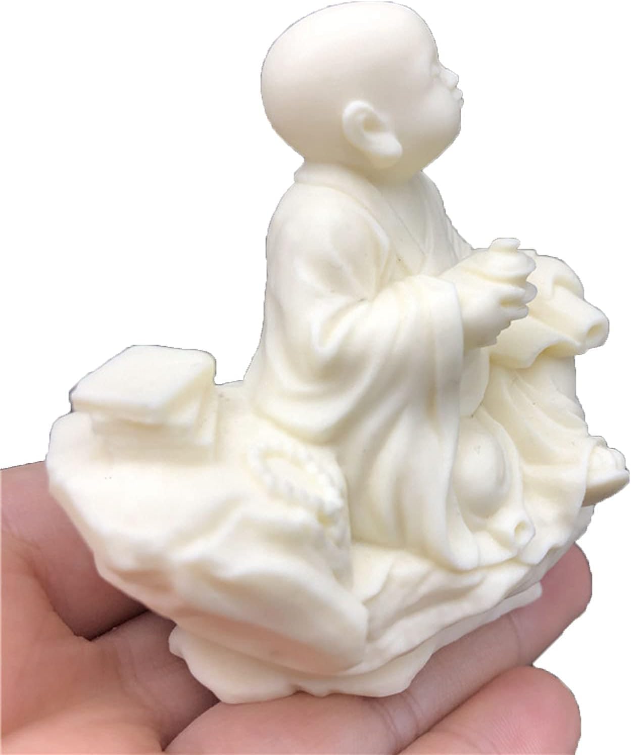 statuetka Buddy, Mały mnich posąg Buddy miniaturowa ozdoba na biurko szczęśliwego