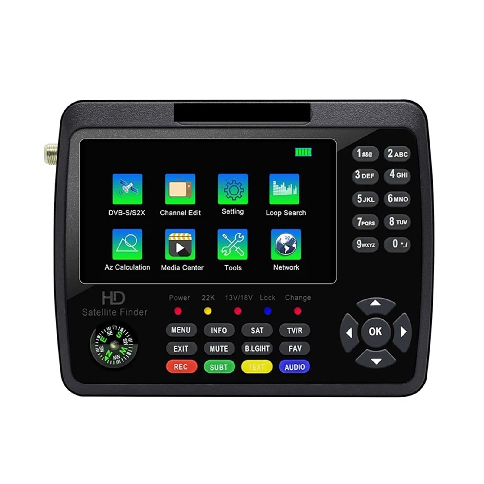 Satellite Finder, V10 Finder Max Max+ 8MP Handheld HD Satellite Signal Satfinder DVB-S/S2/S2X/AHD H.265 Digital Satellite Signal Meter