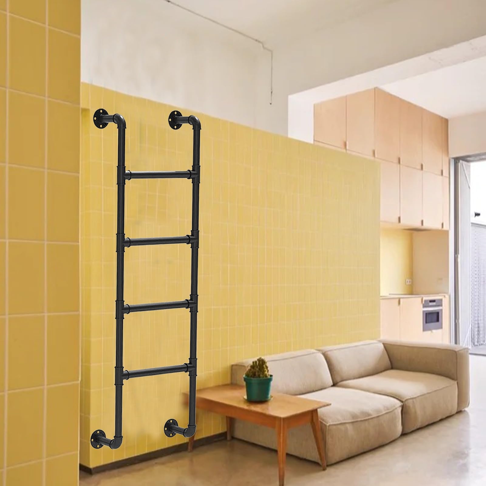 Escalera de metal para ventana y sótano que optimiza tu espacio de forma fácil