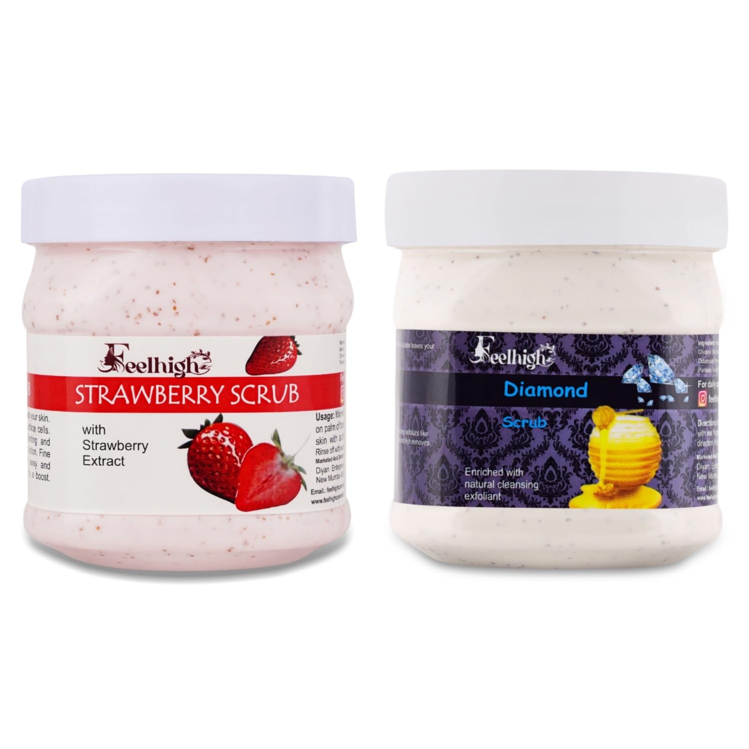Feelhigh Face and Body Strawberry Scrub 500gm And Scrub 500gm - Skin care and Facial Products -Man woman - (Pack2) (Strawberry Scrub And Diamond Scrub)-picture-26
