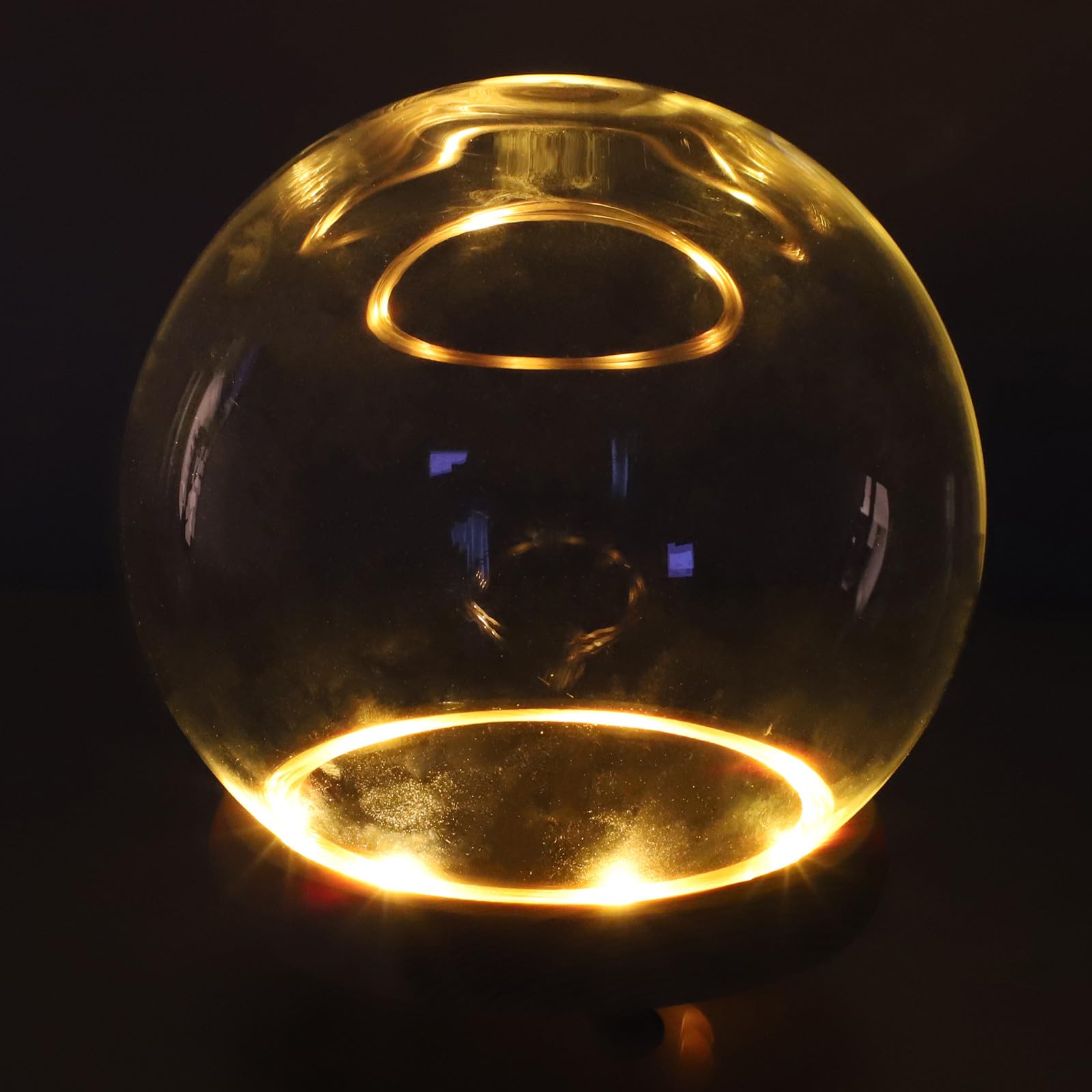 Cloche en verre et socle bois blanc Zerodeko pour décoration table
