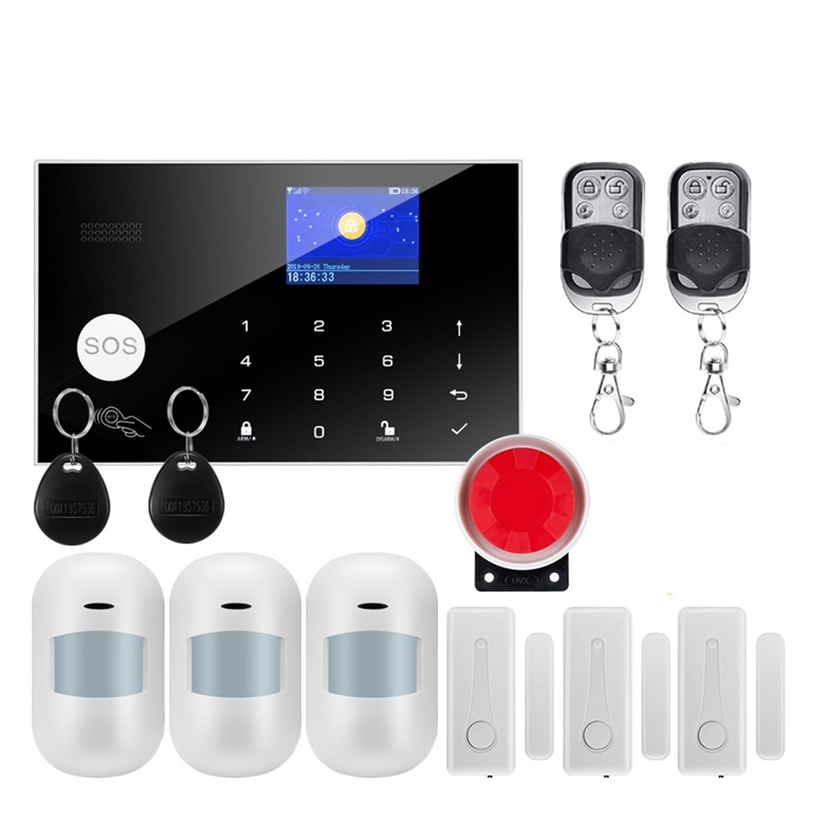 CUDTAPI GSM Alarm System Home Wireless Burglar Security Tuya APP Compatible(W7B3)