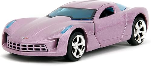 Jada Pink Slips 1:32 W2 2009 Chevy Corvette Stingray Concept - Auto fundido a presión, juguetes para niños y adultos (morado polvoriento)