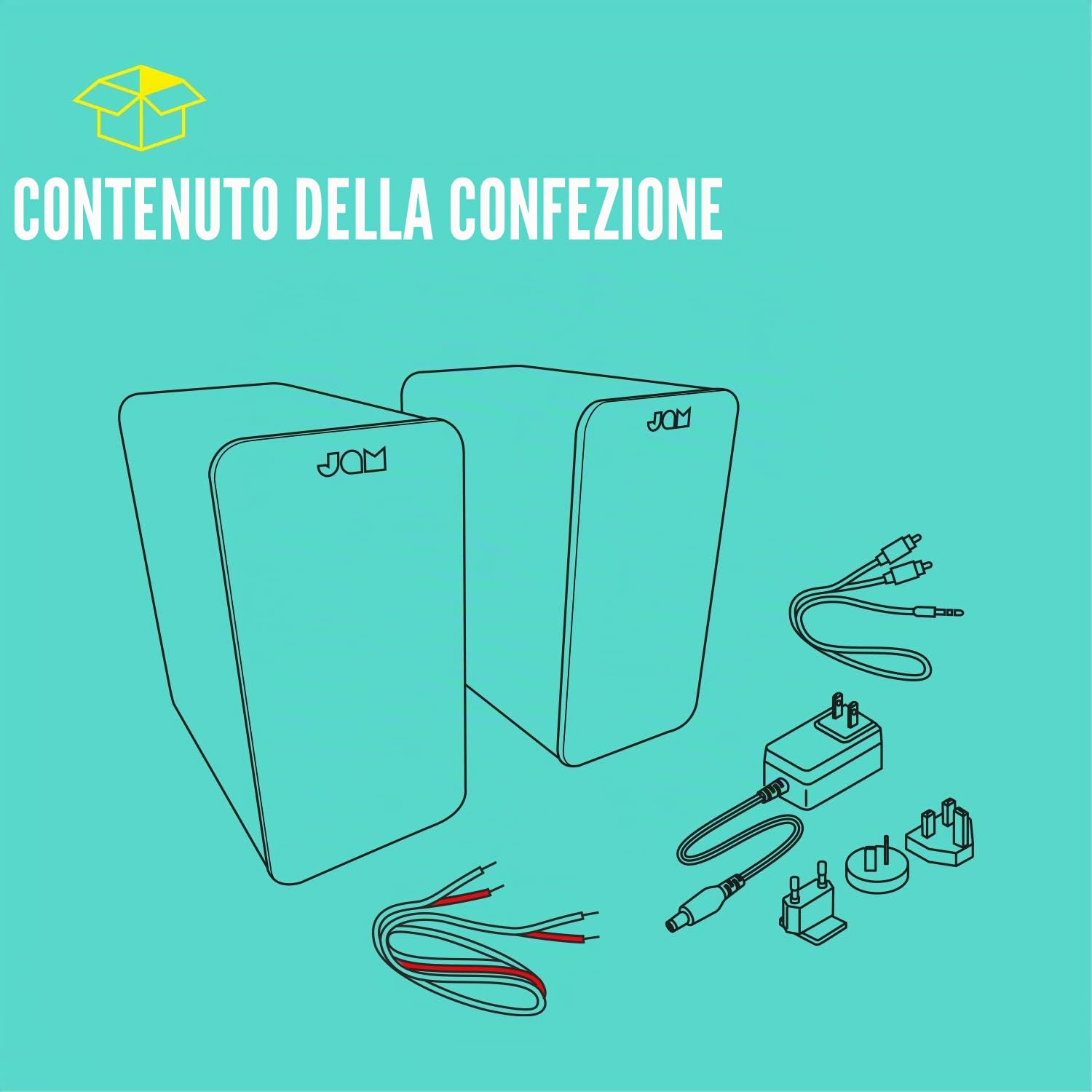 JAM Bluetooth Due Casse da Scaffale, Compatte, Alimentate a Rete, Ingresso AUX, per Giradischi Wireless, Driver 4", Amplificatori Alta Definizione, Bassi Più Ricchi, Acustica Più Nitida, Neri