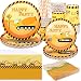 Forfamy Décoration Anniversaire Chantier, Vaisselles Tracteur Assiettes Carton Gobelet Serviettes Papier pour Garcon Enfant Fête Anniversaire Construction Camion Baby Shower, 16 Invités