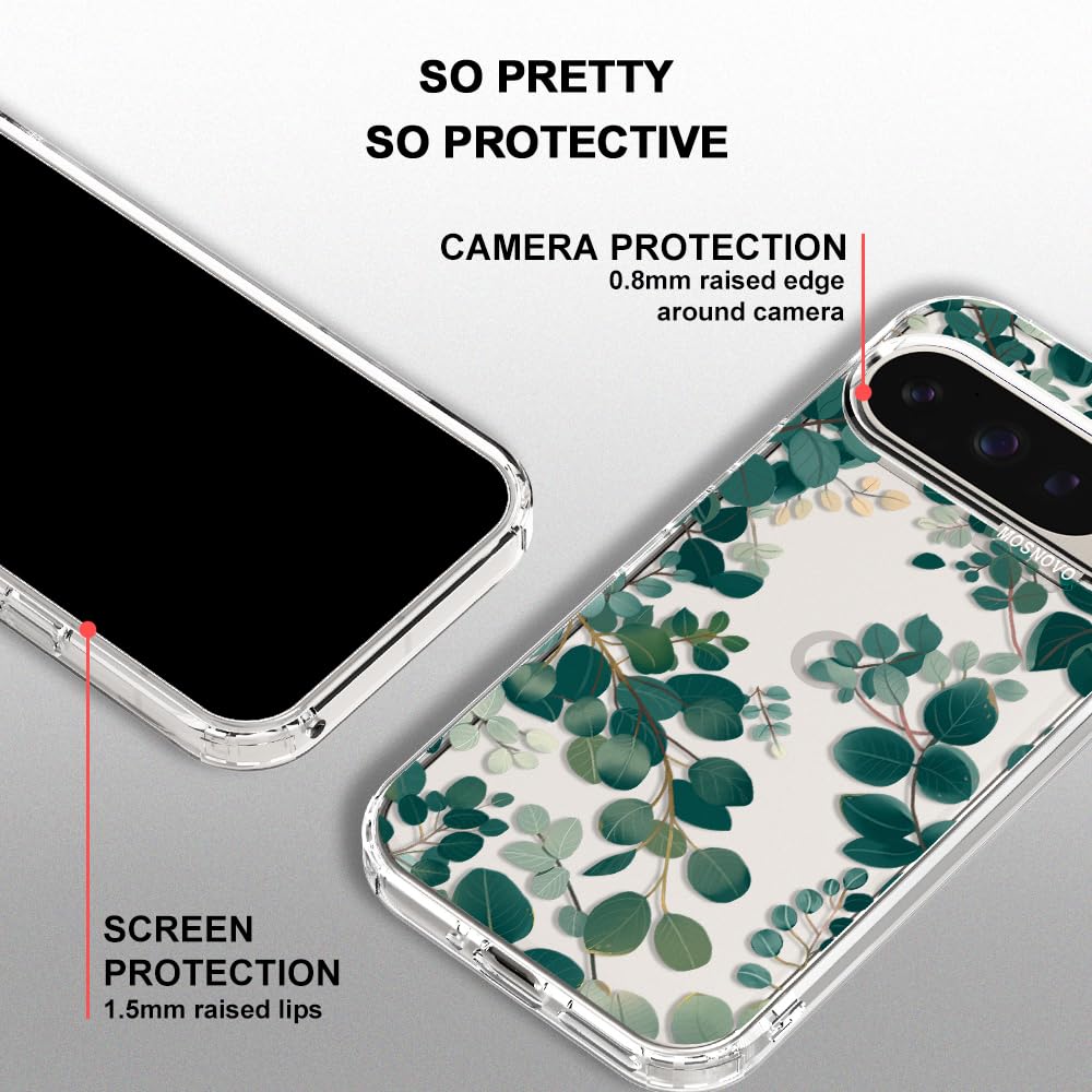 MOSNOVO Case for Google Pixel 10 & Pixel 10 Pro, [Buffertech 6.6ft Military-Grade Drop Protection] [Anti Peel Off Tech] Clear TPU Bumper Phone Case Cover Design - Cute Cherry — view 636