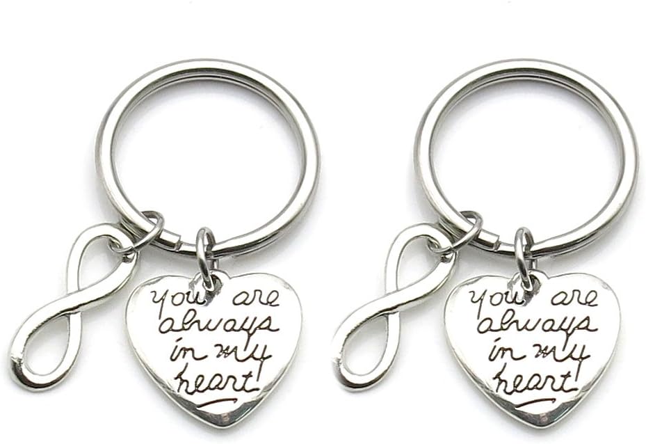 IDLAN 2 You are Always in My Heart Infinity Best Friend Sisters Necklaces or Keychains BFF Couples Necklaces or Key Chain