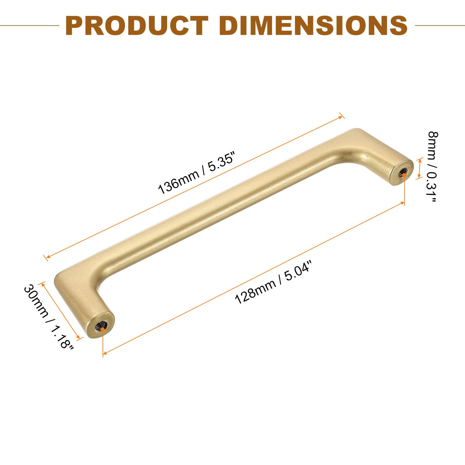 uxcell Cabinet Pulls, 6Pcs 5 Inch - Aluminum Alloy Drawer Handles, Furniture Kitchen Hardware Handle for Door Wardrobe Cupboard Vanity (Pearl Gold)