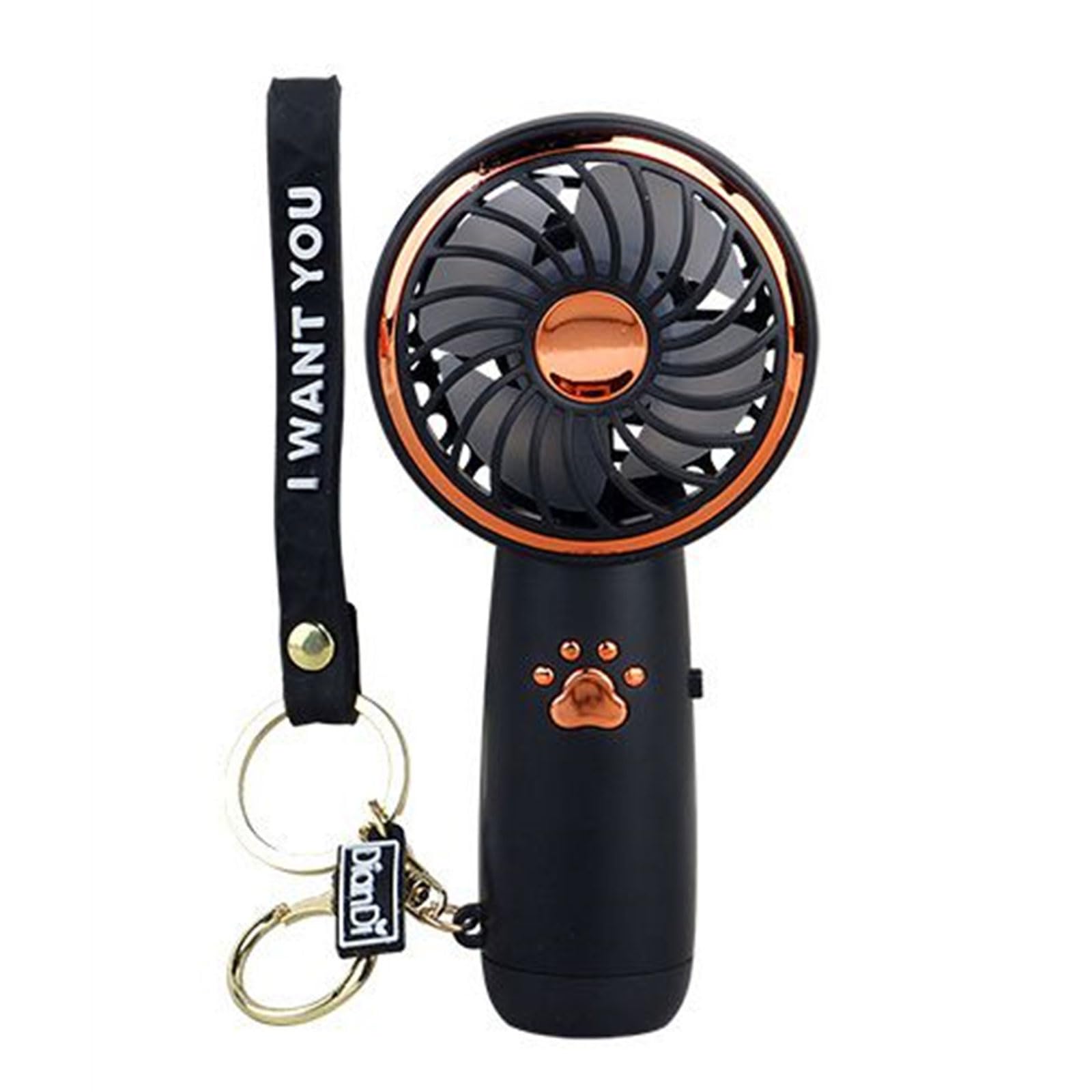 TAZIZI Portable USB Chargeable Fan Handheld with LED Outdoor Portable Hand Hold Quiet Pocket for Home Outdoor Handheld for Kids Rechargeable